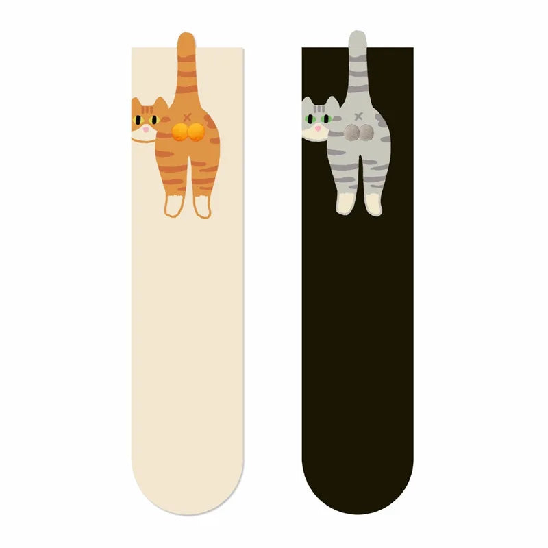 3D Cat Embroidered Crew Socks for Women & Girls – Cozy Cotton Mid-Tube Socks with Playful Cat Balls, Funny Sleep & Floor Socks for Cat Lovers