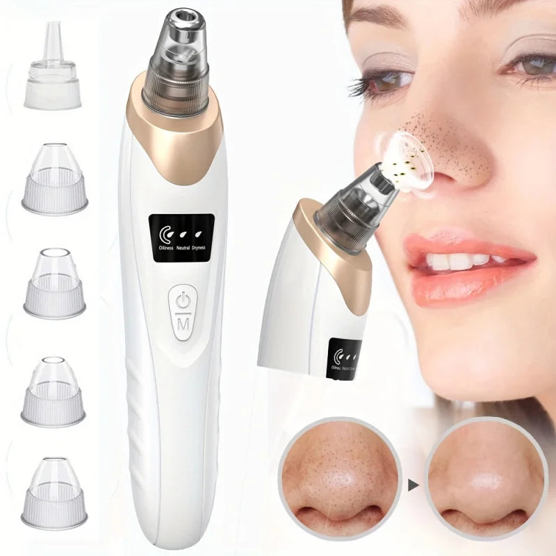 Blackhead Remover Pore Vacuum USB Rechargeable 5 Suction Levels Facial Pore Cleaner Kit for Adult Acne Extraction Tool