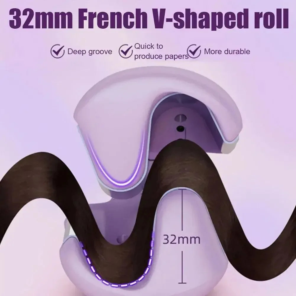 32MM Electric Hair Curler Deep Wave Egg Roll Styling Tool Fast Heating 4 Adjustable Temperatures Dry & Wet Use Tourmaline Ceramic