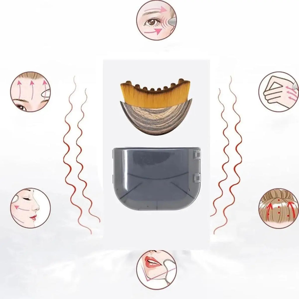 Lymphatic Contour Face & Body Dry Brush – Jawline & Chin Sculpting Massager for Facial Lymphatic Drainage, Skin Toning & Circulation