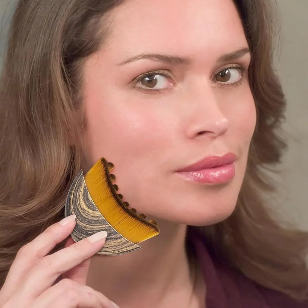 Lymphatic Contour Face & Body Dry Brush – Jawline & Chin Sculpting Massager for Facial Lymphatic Drainage, Skin Toning & Circulation