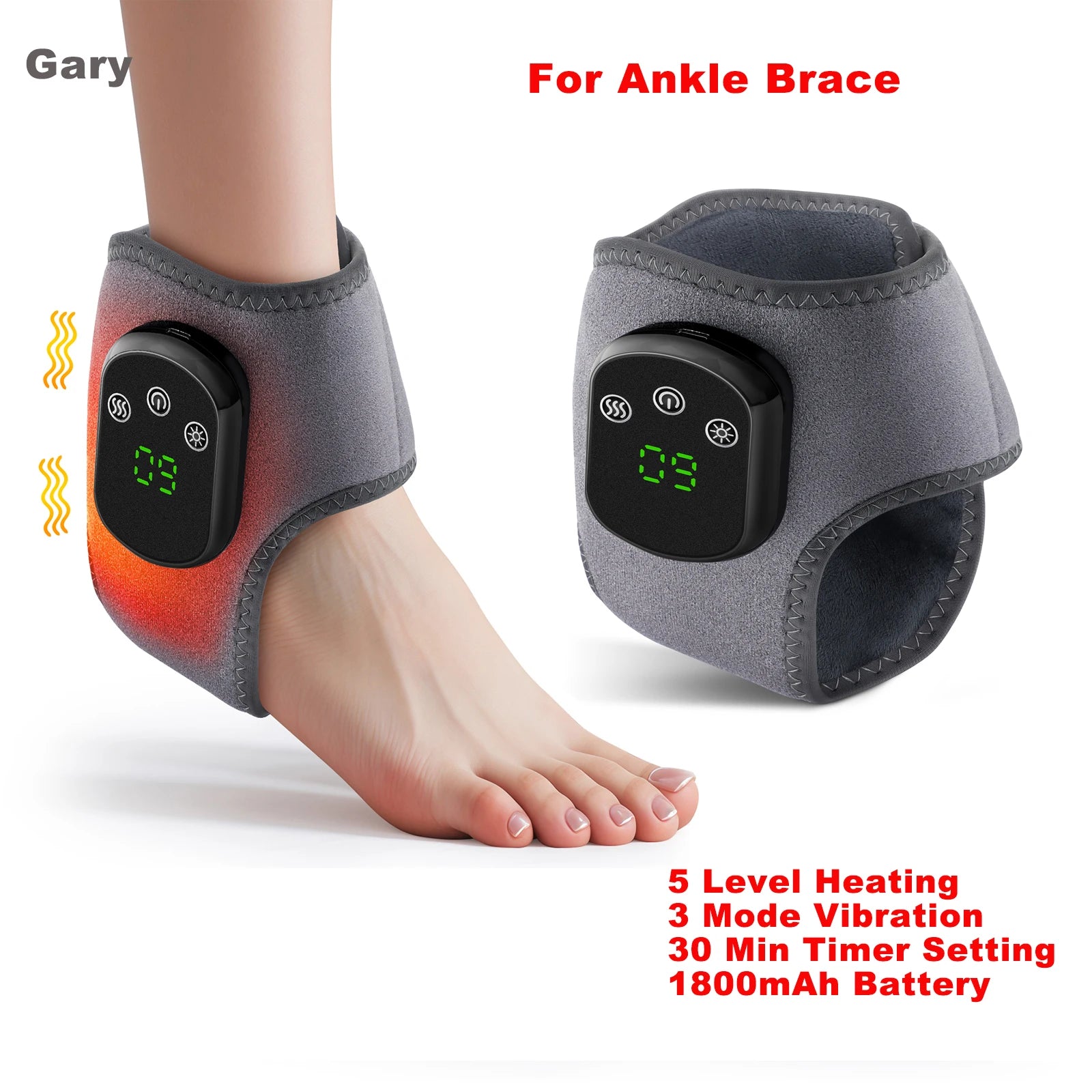 Electric Foot Ankle Massager with Heating And Vibration Relaxation Brace for Plantar Joint Sprain Support Foot Care Device