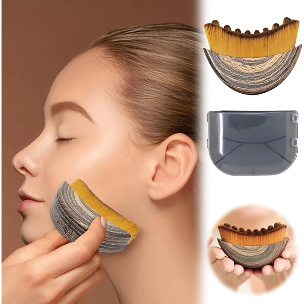 Lymphatic Contour Face & Body Dry Brush – Jawline & Chin Sculpting Massager for Facial Lymphatic Drainage, Skin Toning & Circulation
