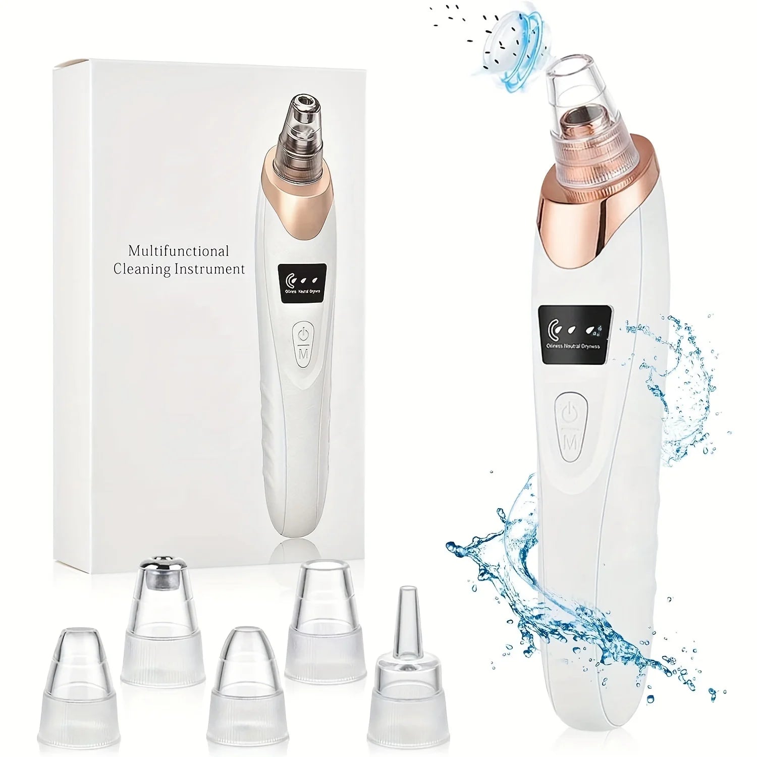 Blackhead Remover Pore Vacuum USB Rechargeable 5 Suction Levels Facial Pore Cleaner Kit for Adult Acne Extraction Tool